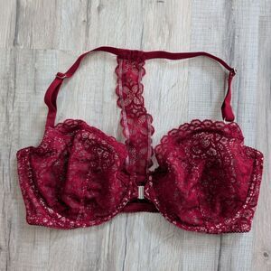Victoria's Secret Dream Angels Unlined Demi Racerback Red Lace, 36D (B4)